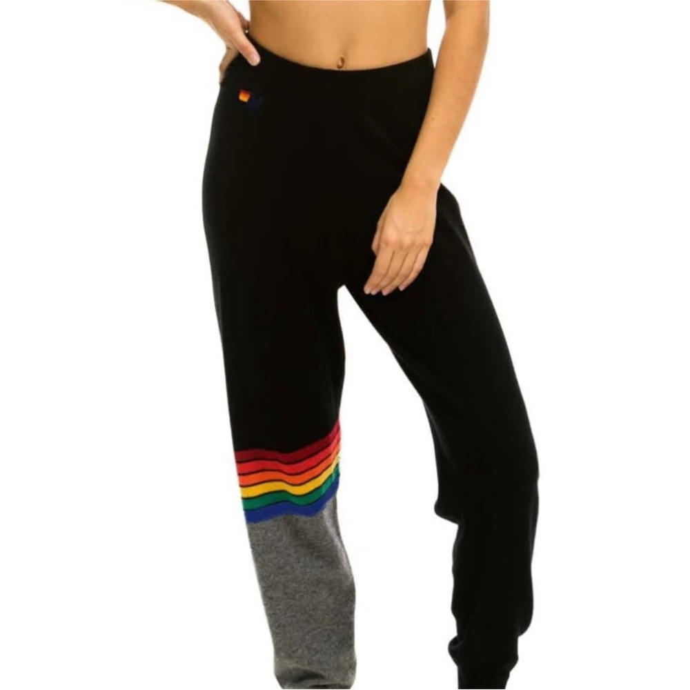 Aviator Nation Rainbow Stripe Joggers